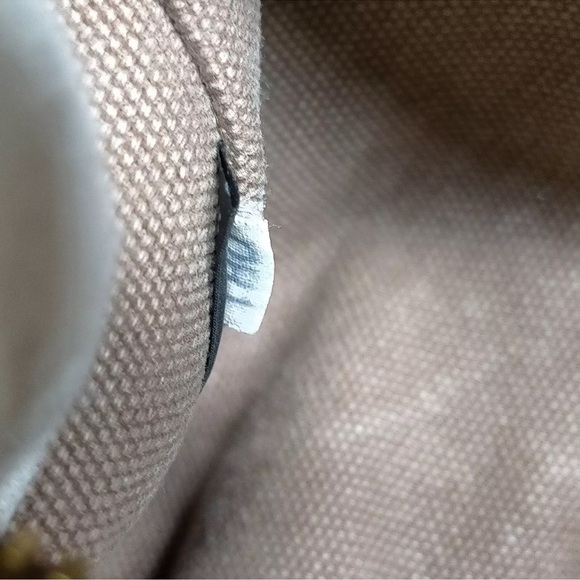 Authentic Prada Canapa Hand Bag tote Lg Dark Beige/brownish  tan color Canvas - Picture 11 of 17